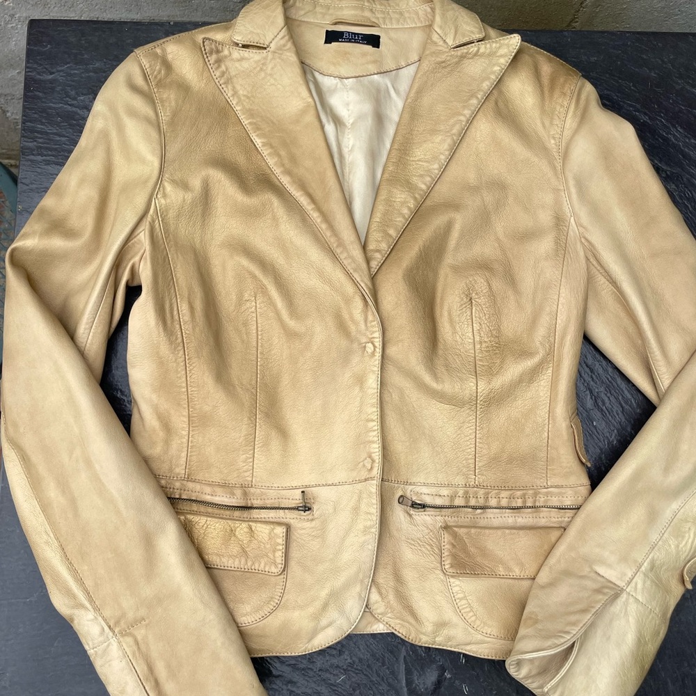 Blur Italy Lambskin Golden Tan Jacket Blazer